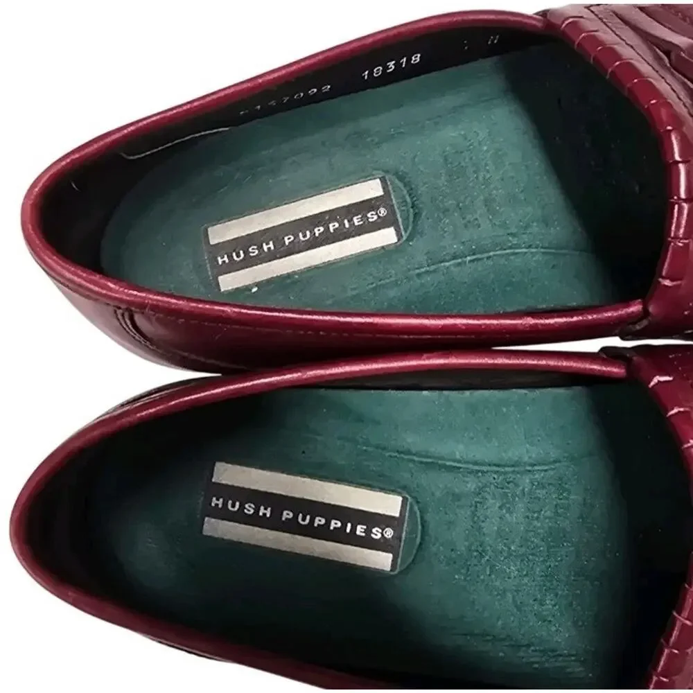 Hush Puppies Vtg Burgundy Leather Kiltie Tassel Loafers Men’s Size 7 Dress Shoe